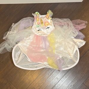 Kids Pastel Unicorn Costume Cape with Tulle Hood